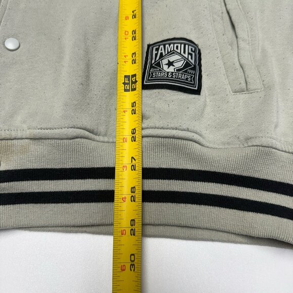 Vintage Famous Stars & Straps Hoodie Sweatshirt Mens XL 27x29 Y2K Gray Snap - Picture 16 of 16